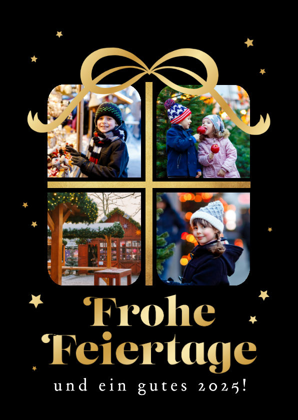 Weihnachtskarten - Weihnachtskarte Fotocollage Geschenk