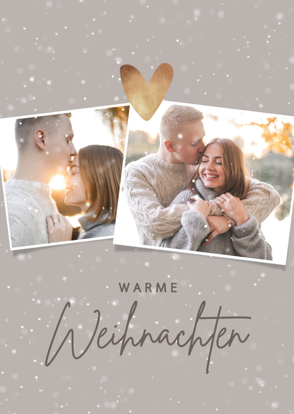 Weihnachtskarten - Weihnachtskarte Fotos, Schnee & Herz