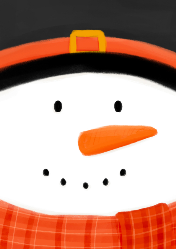 Weihnachtskarten - Weihnachtskarte fröhlicher Schneemann Gesicht 