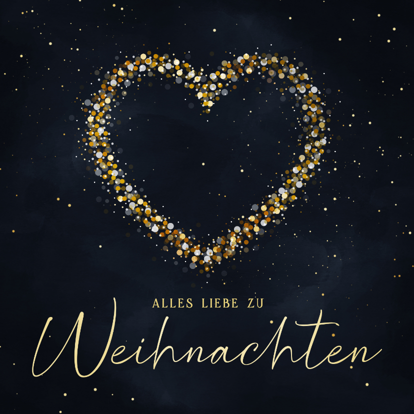 Weihnachtskarten - Weihnachtskarte Herz aus Sternen