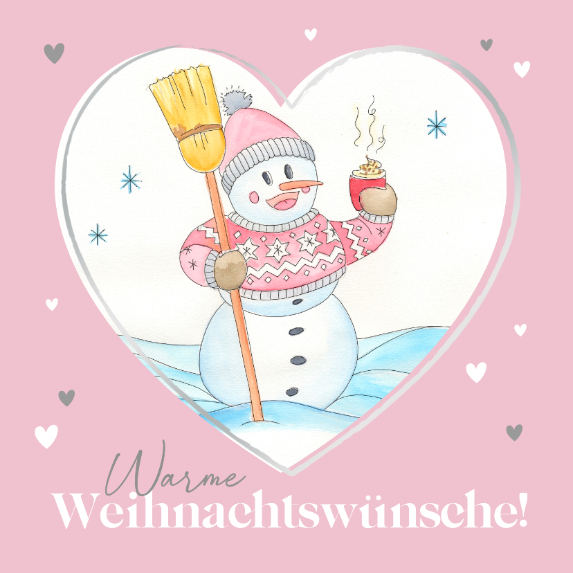 Weihnachtskarten - Weihnachtskarte herziger Schneemann