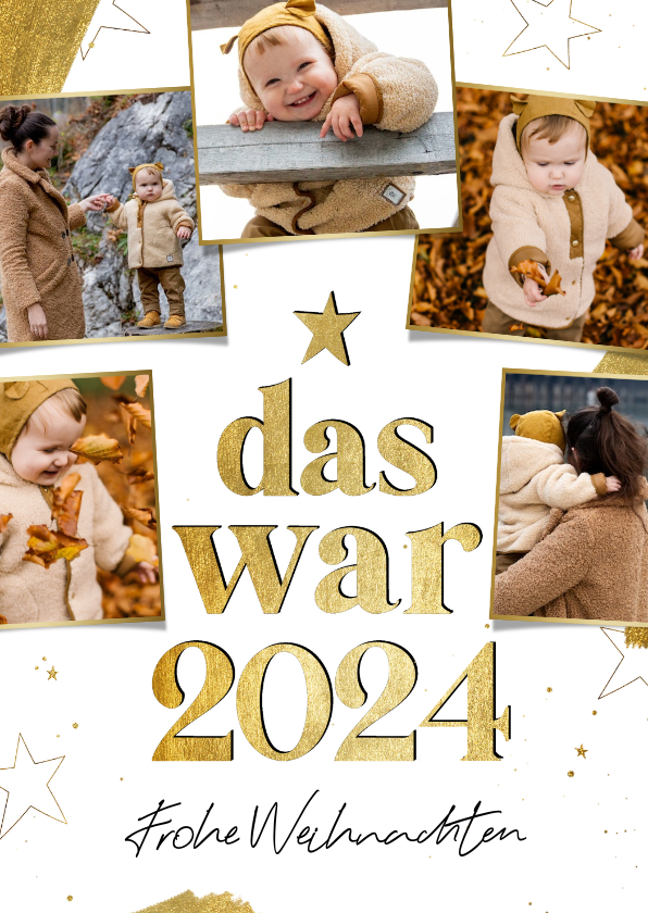 Weihnachtskarten - Weihnachtskarte Jahresrückblick 'Das war 2024' Fotocollage