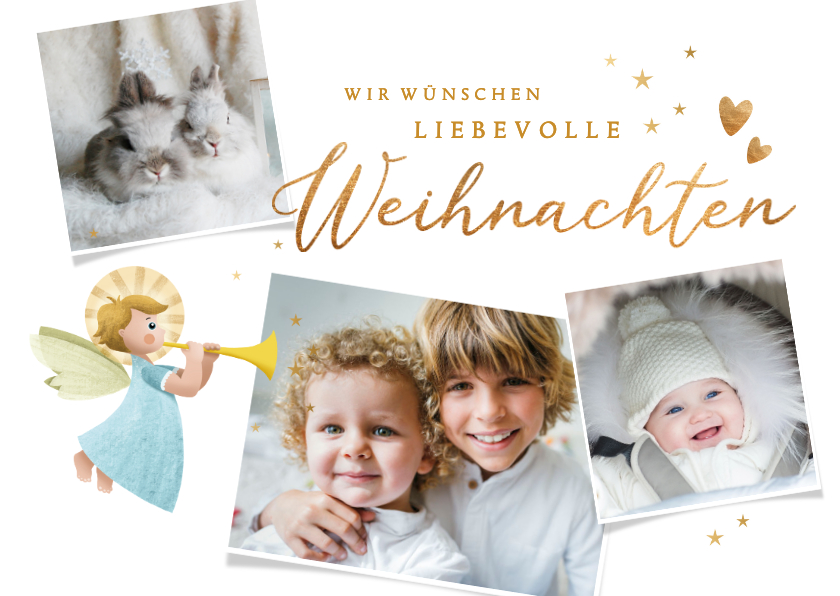 Weihnachtskarten - Weihnachtskarte mit Fotos liebevolle Weihnachten