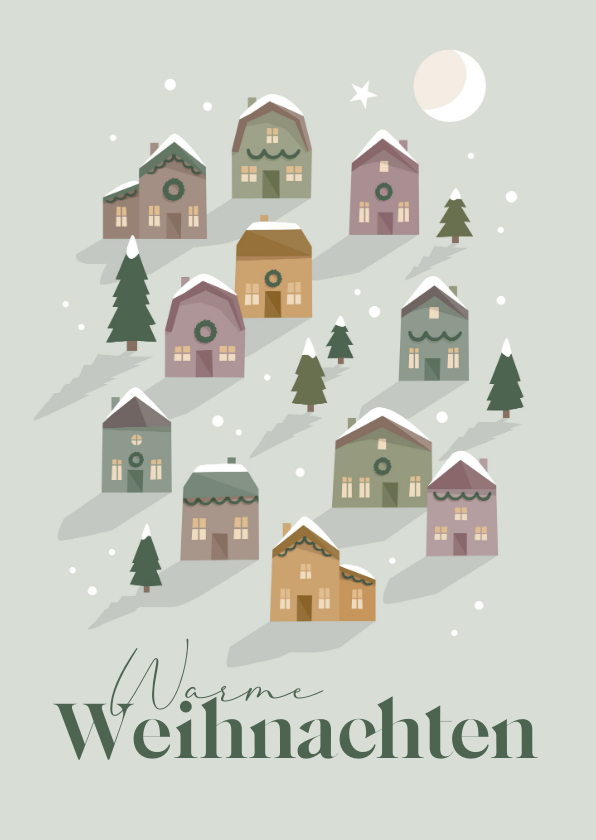 Weihnachtskarten - Weihnachtskarte mit Weihnachtsdorf 