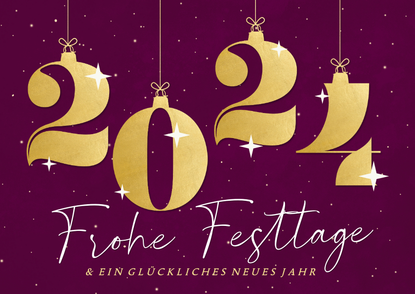 Weihnachtskarten - Weihnachtskarte mit Weihnachtskugeln 2025