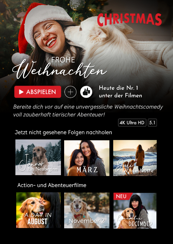 Weihnachtskarten - Weihnachtskarte Streaming Dienst 'Frohe Weihnachten'