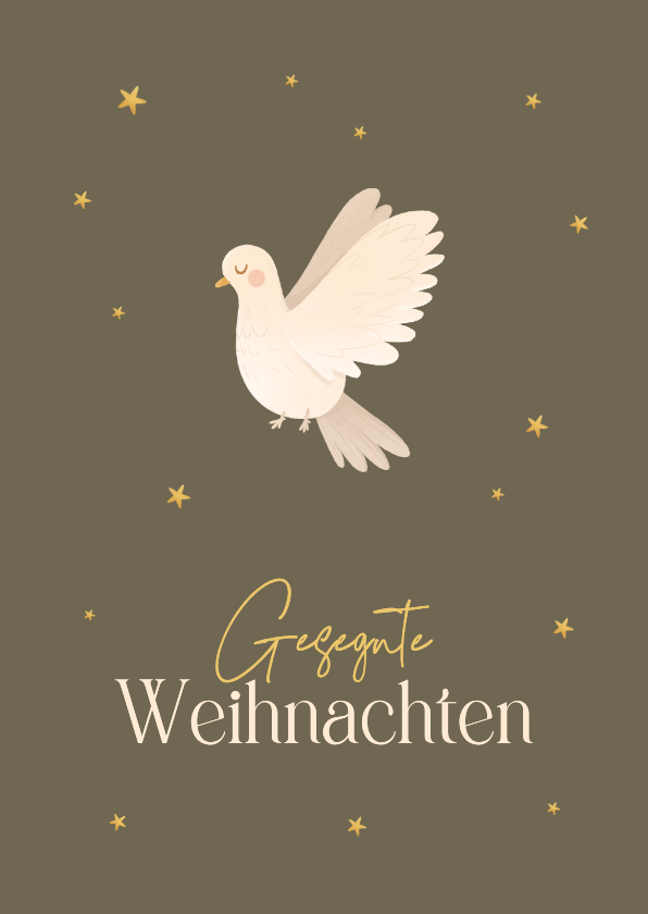 Weihnachtskarten - Weihnachtskarte Taube 'Gesegnete Weihnachten' christlich