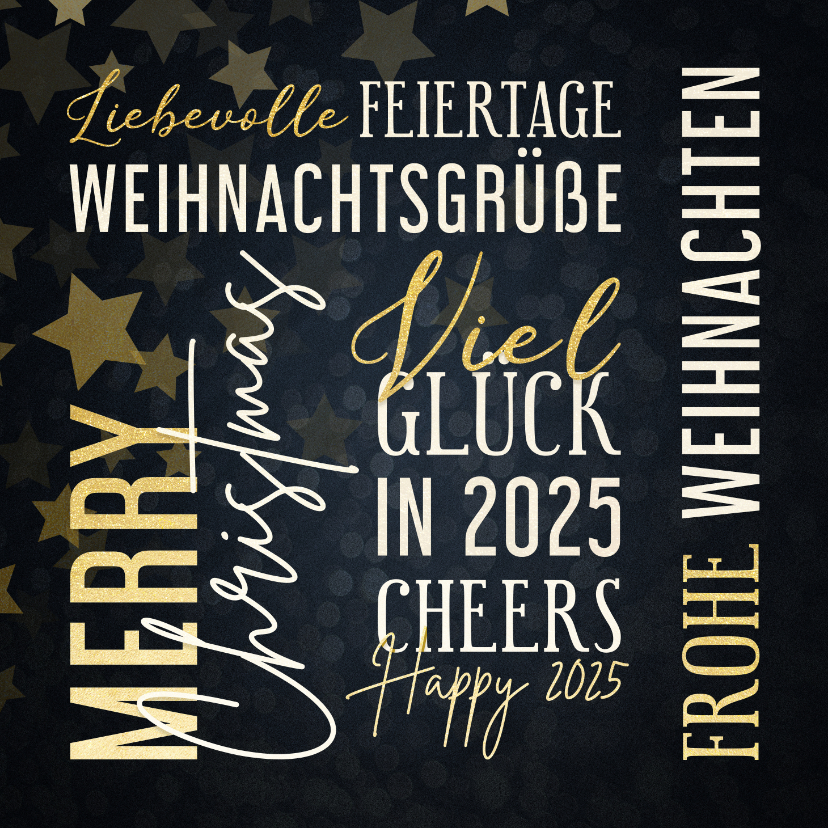 Weihnachtskarten - Weihnachtskarte Text in Goldlook