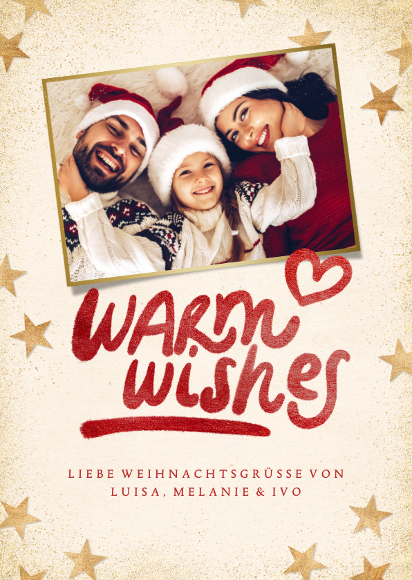 Weihnachtskarten - Weihnachtskarte 'Warm wishes' eigenes Foto