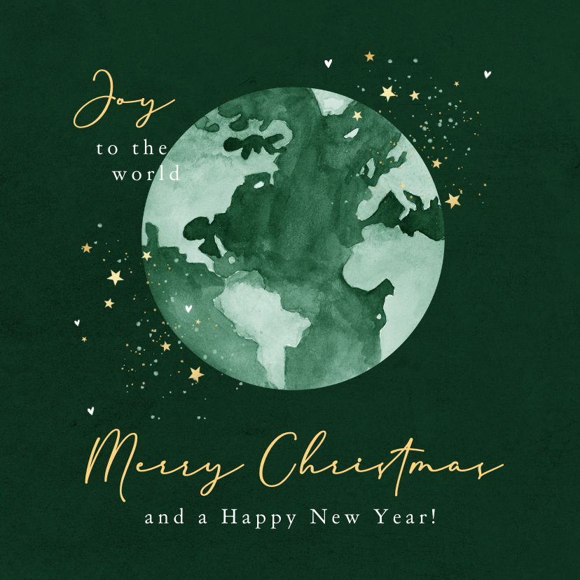 Weihnachtskarten - Weihnachtskarte Weltkugel 'Joy to the world'