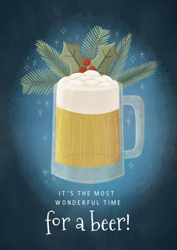Weihnachtskarten - Weihnachtskarte 'Wonderful time for a beer'